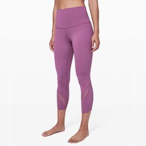 Lululemon Wunder Under Crop Scallop VINTAGE PLUM